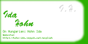 ida hohn business card